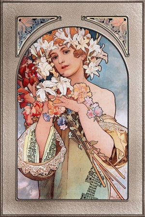 Flower by Alphonse Mucha Art Nouveau Vingtage Art